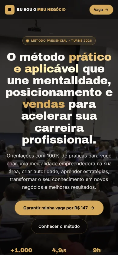 Versão mobile do projeto EU SOU O MEU NEGÓCIO