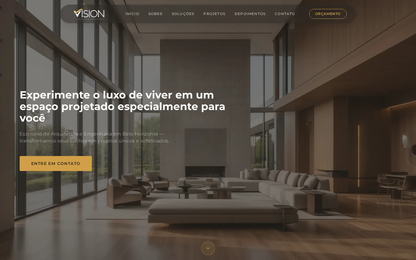 Versão desktop do projeto VISION ENGENHARIA